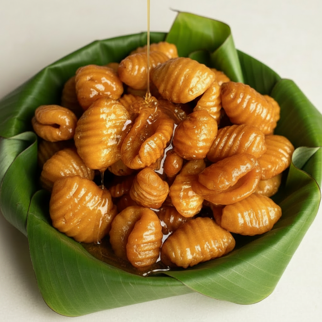 Bellam Gavvalu with Syrup Drip