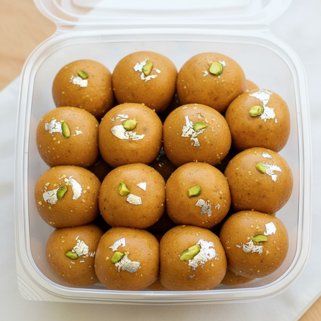 Besan Laddu top view
