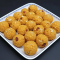 Boondi Laddu on ceramic plate - top