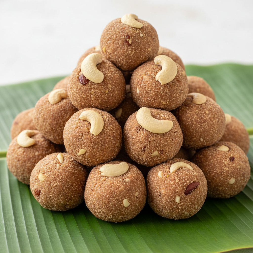 Gond Laddu on Banana Leaf