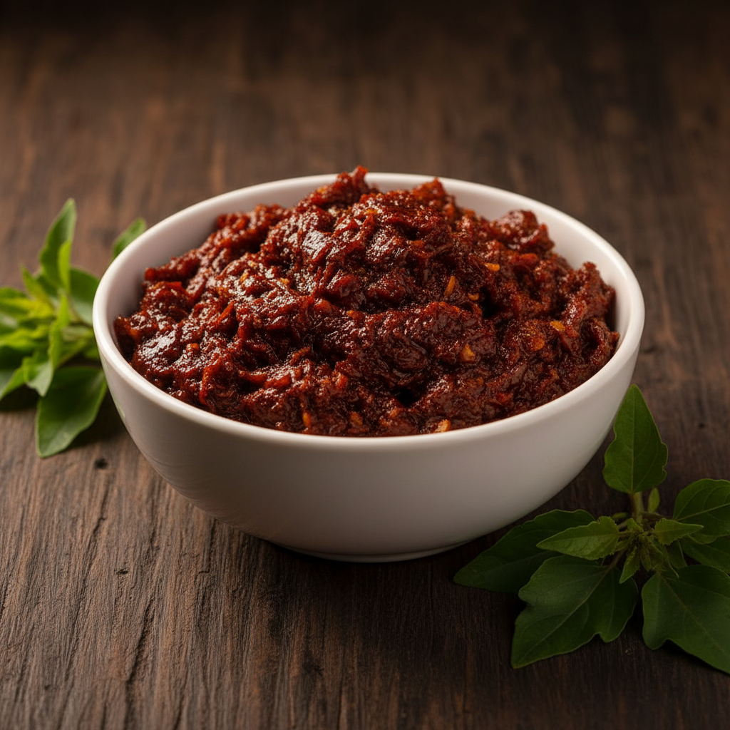 Gongura Pickle Bowl - Side Angle