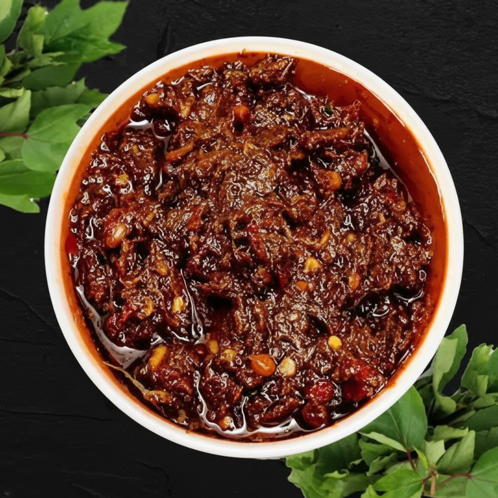 Gongura Pickle Bowl - Top Down