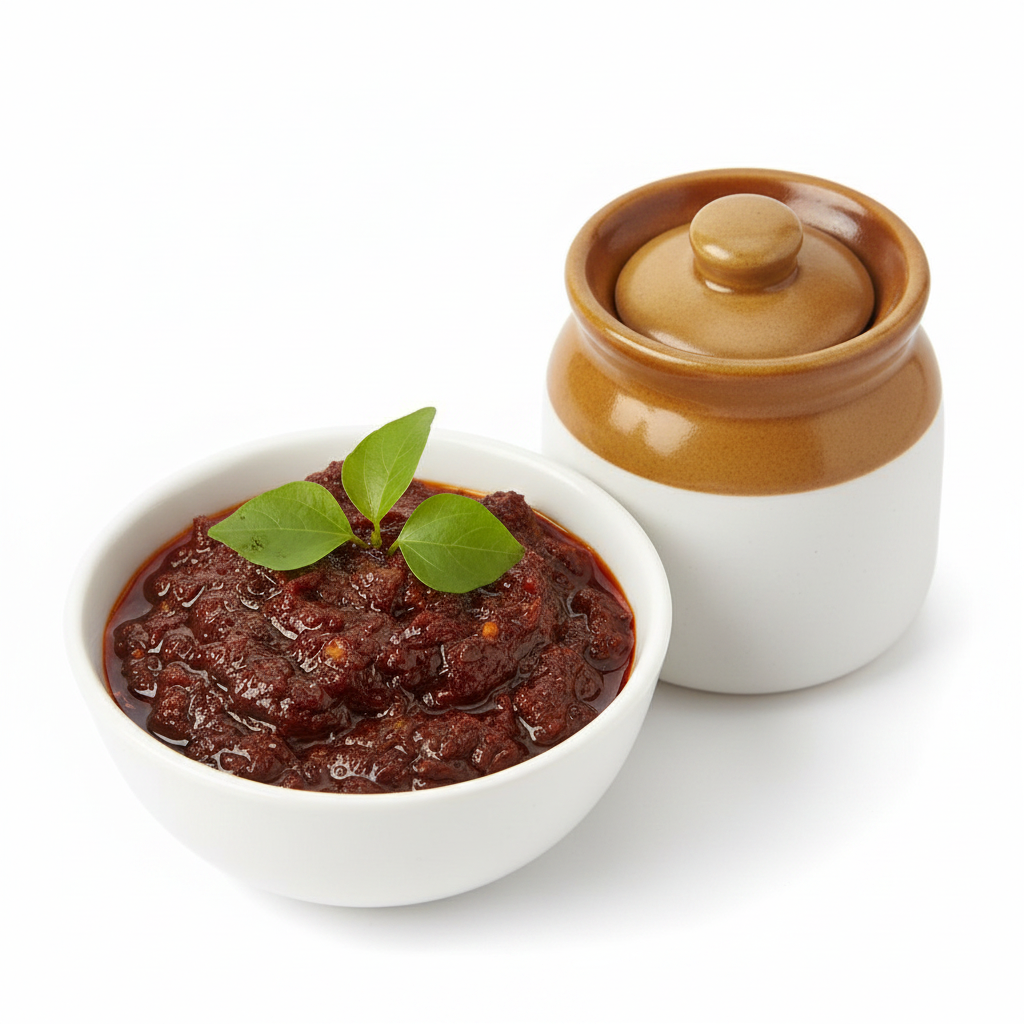 Gongura Pickle Jar & Bowl - Front