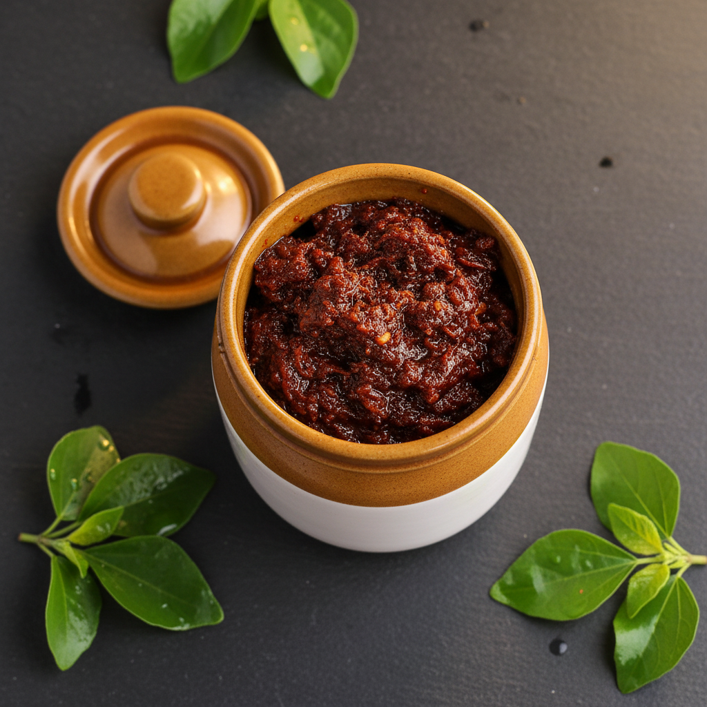 Gongura Pickle Jar - Top Down
