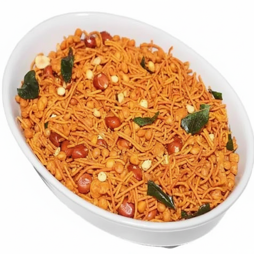 Andhra Mixture in white bowl side view
