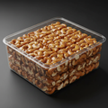 Kaju Chikki in plastic box - open 45 degree