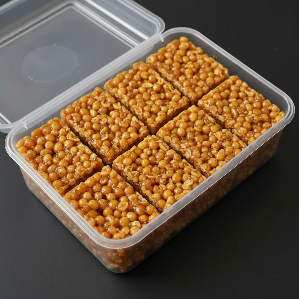 Karakajjam in plastic box - open 45 degree