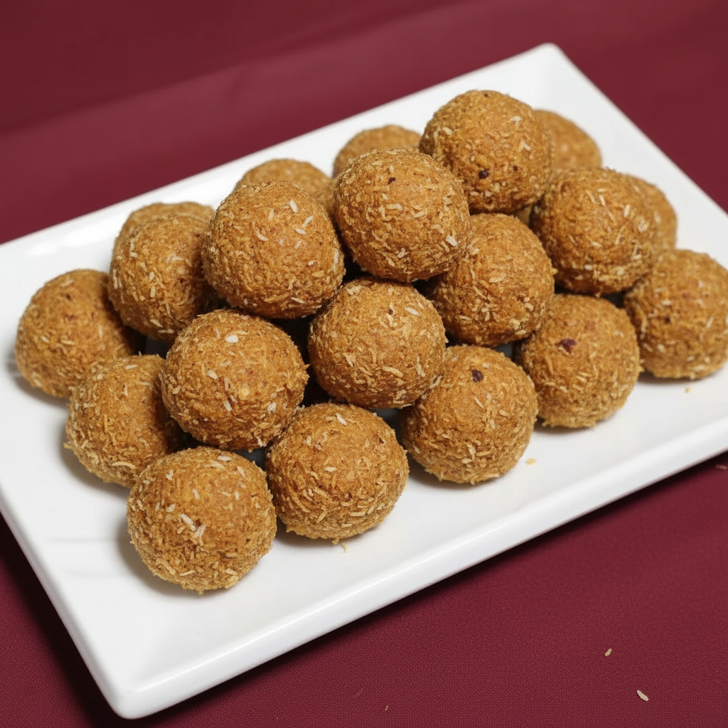 Kobbari Laddu natural - ceramic plate