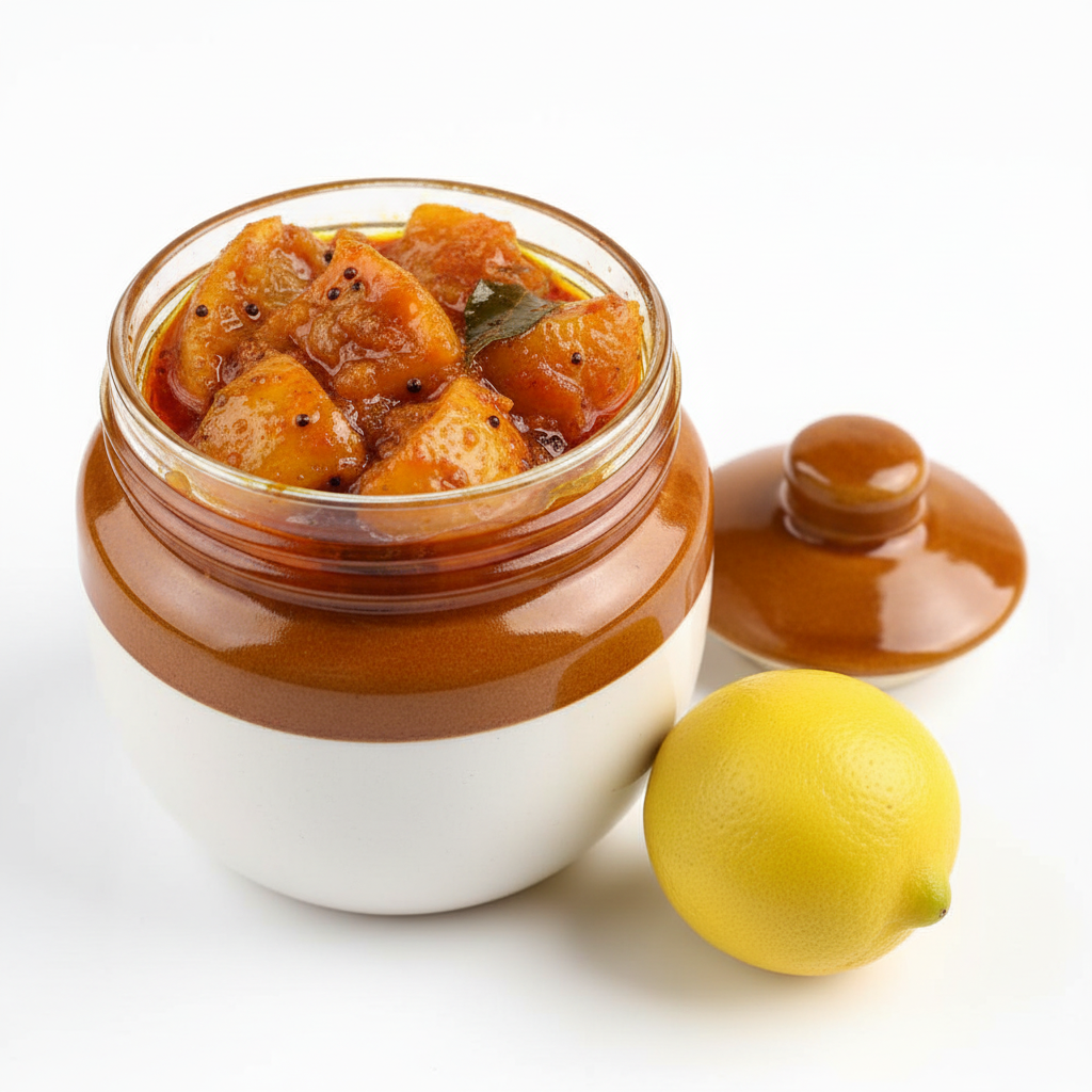Lemon Pickle Ceramic Jar - Front