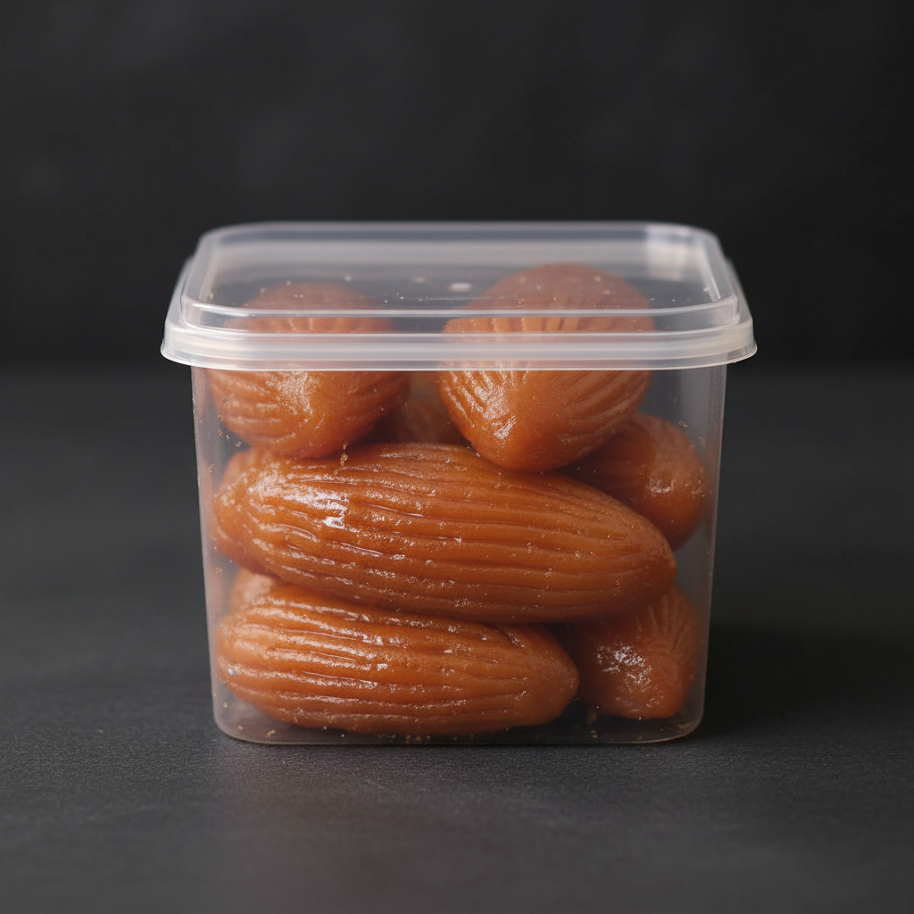 Madatha Kaaja natural - plastic box front