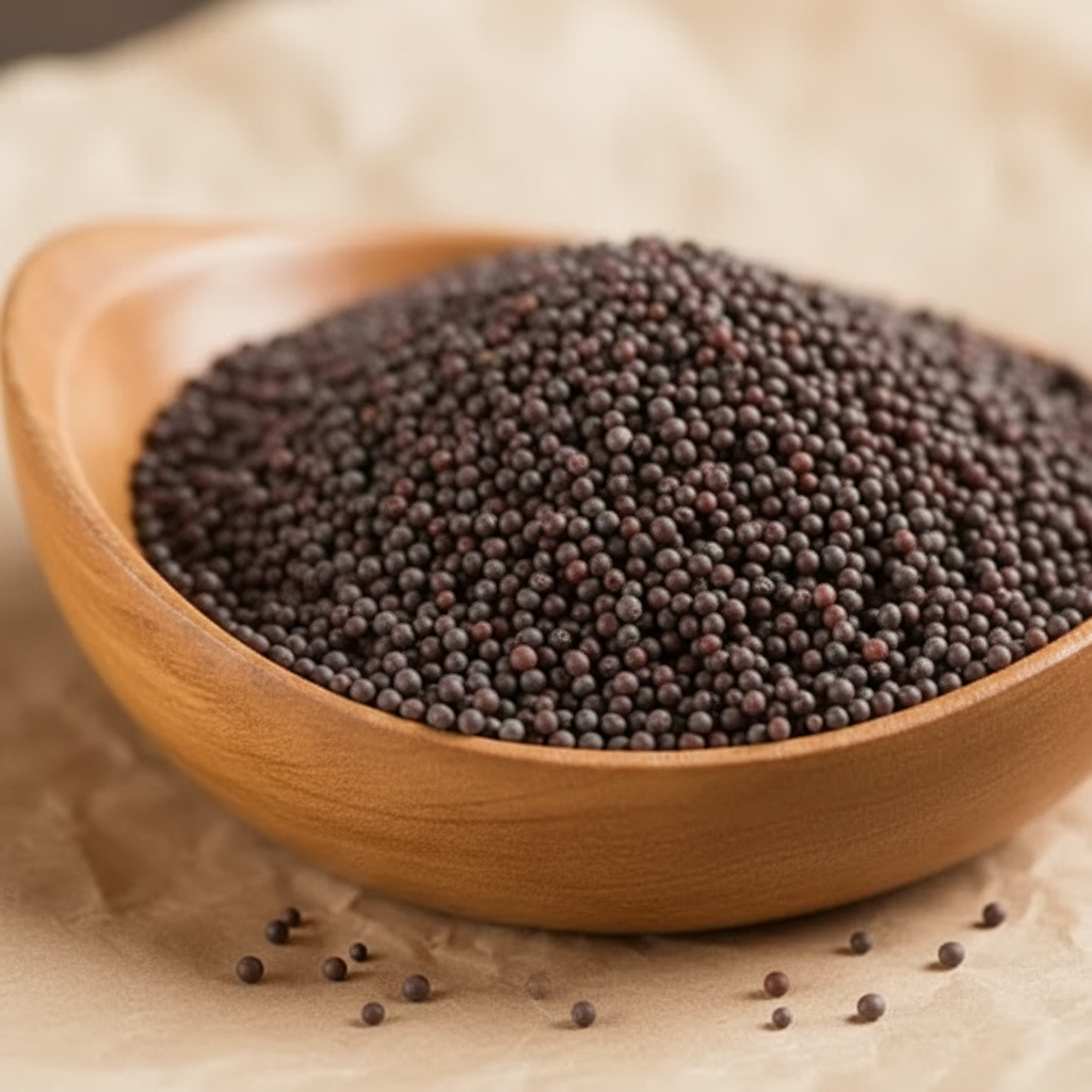 Mustard Seeds in Bowl - Side