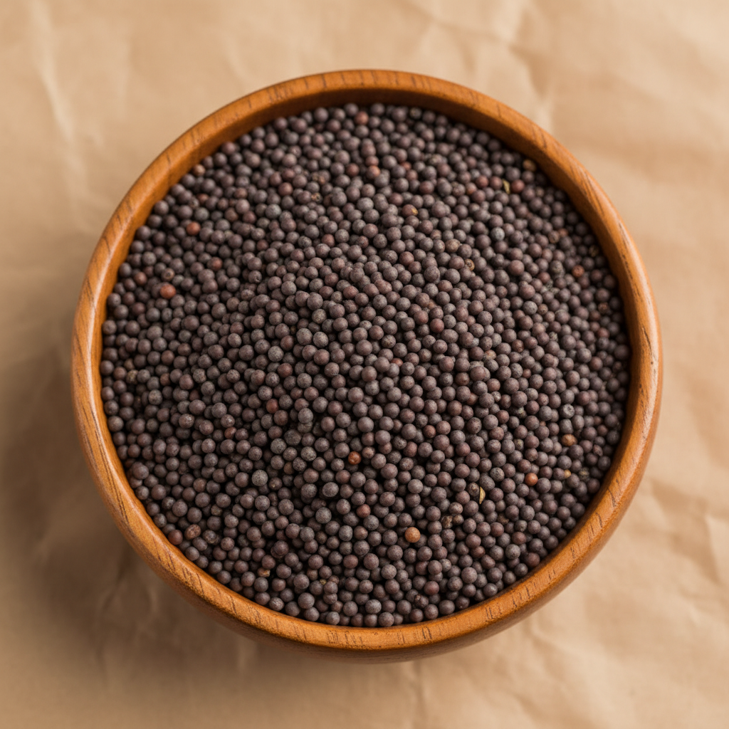 Mustard Seeds in Bowl - Top Down
