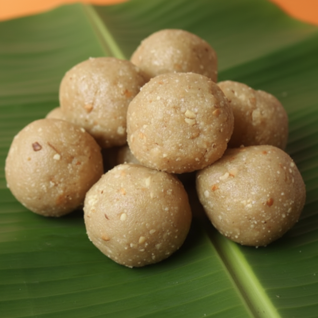 Nuvvula Laddu on Banana Leaf