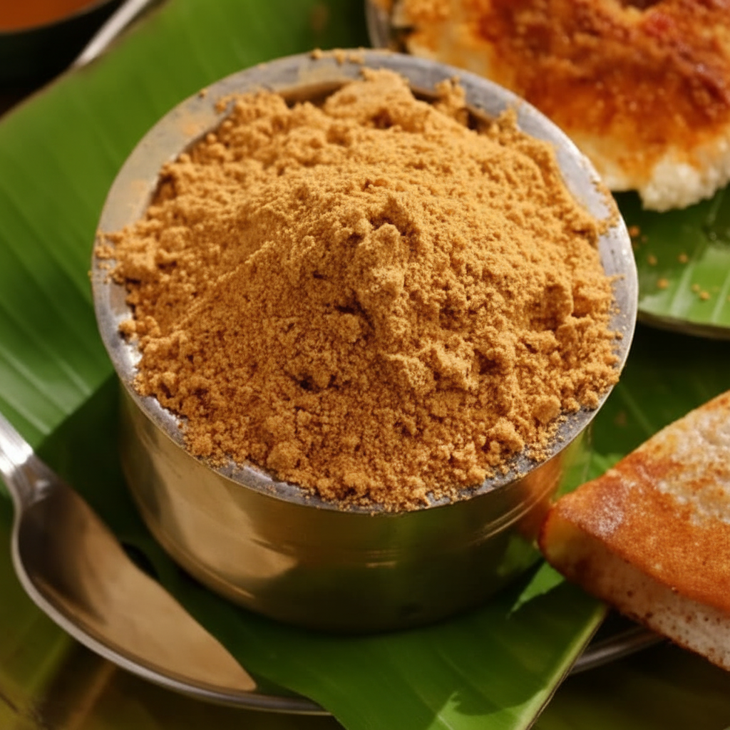 Pappu Podi - Steel Bowl Banana Leaf