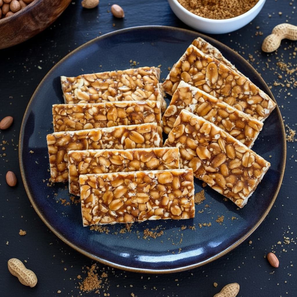 Peanut Chikki Plate - Top Down