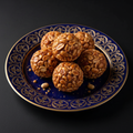 Peanut Laddu on ceramic plate - top