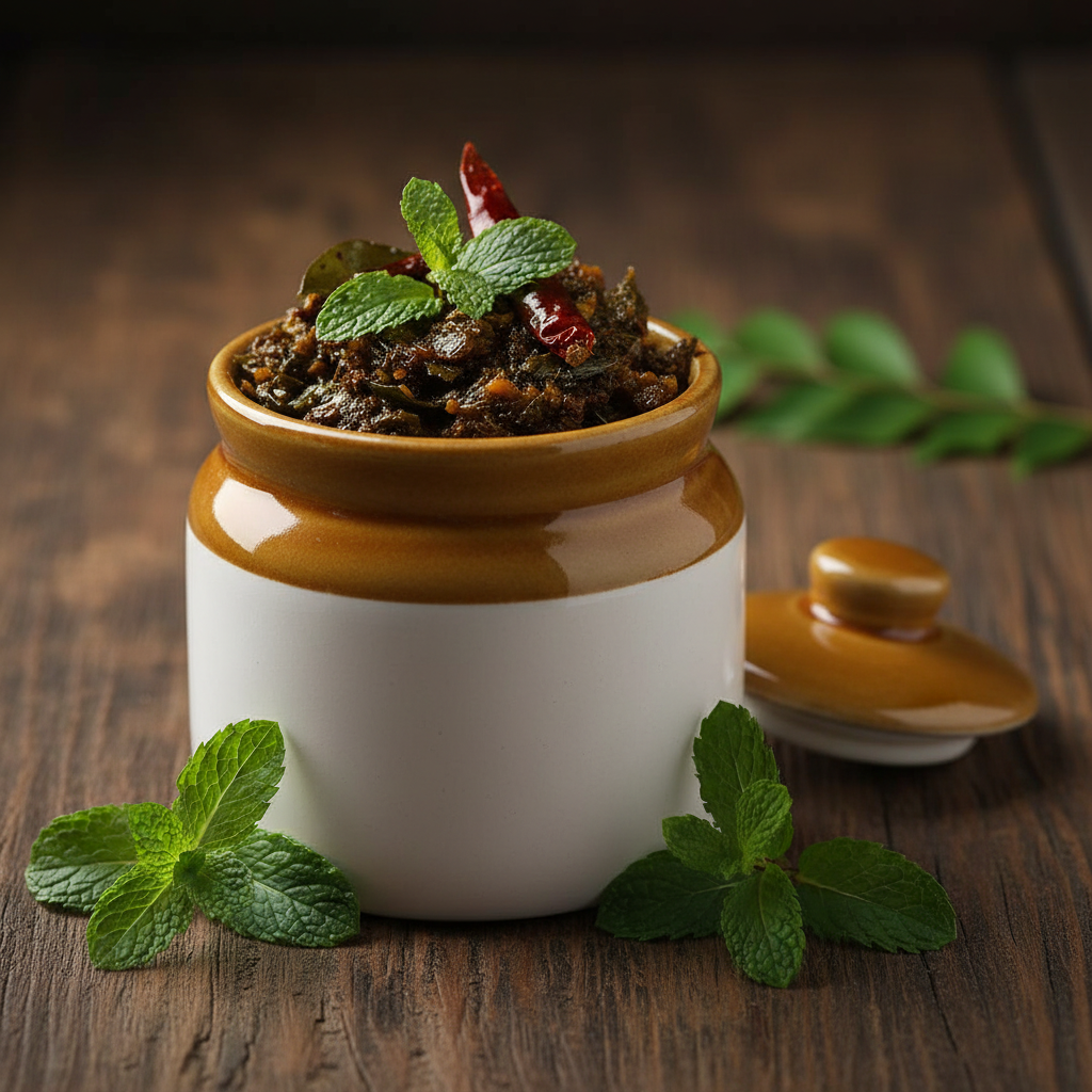 Pudina Pickle Jar - Side