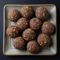 Raagi Laddu on ceramic plate - top