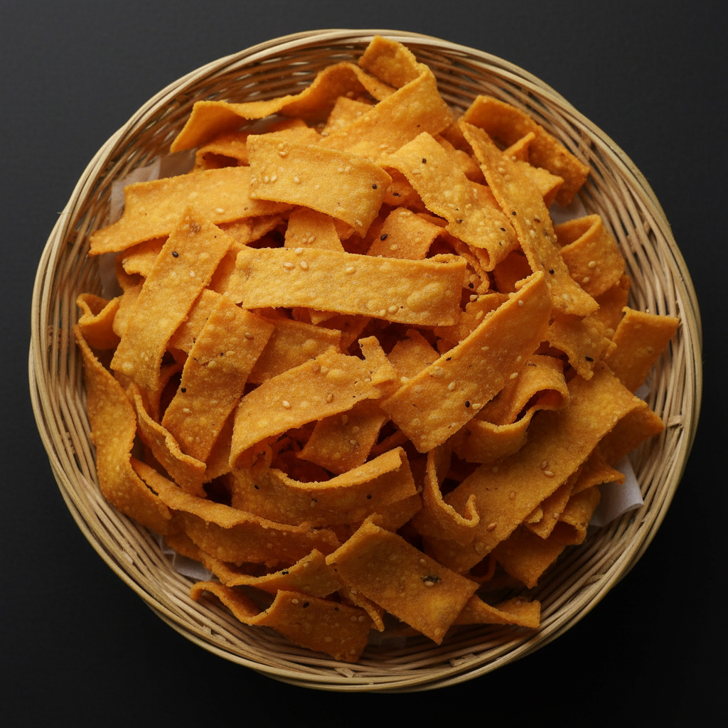Ribbon Pakoda Basket - Top Down