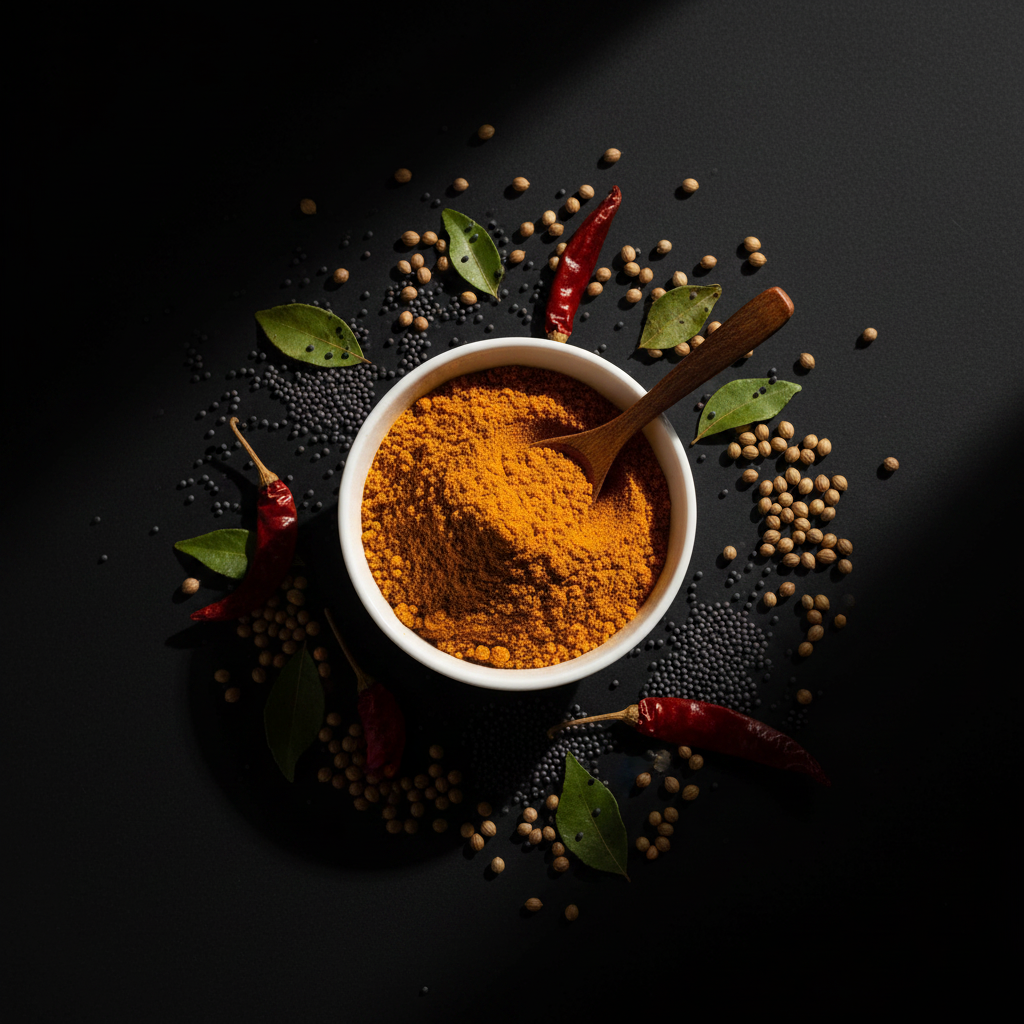 Sambar Podi - White Bowl Dark BG
